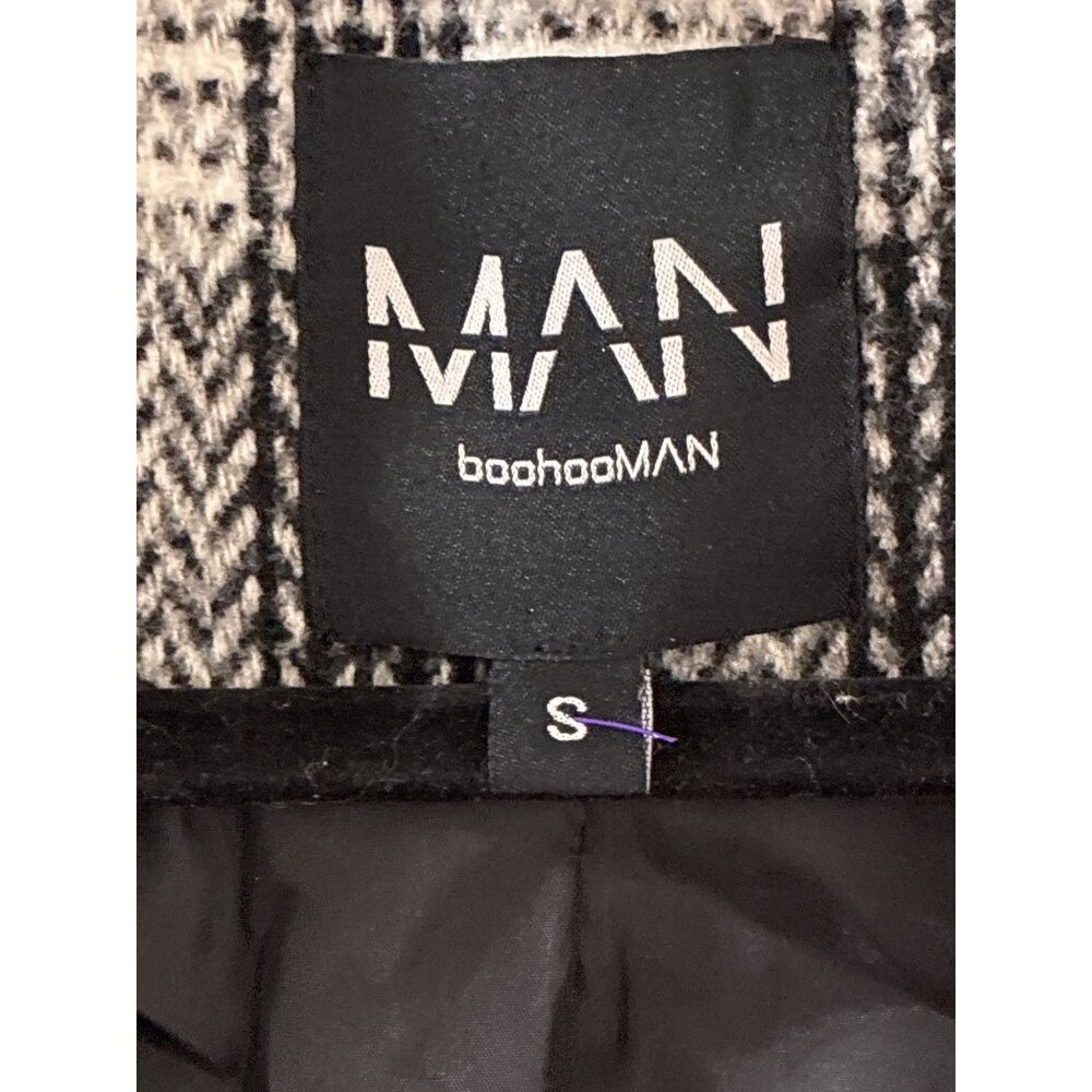 Man boohooman Plaid Patchwork Jacket colorful Lon… - image 3